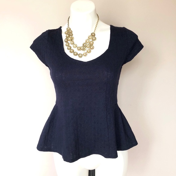 Anthropologie Tops - ANTHROPOLOGIE POSTAGE STAMP Peplum Top Small